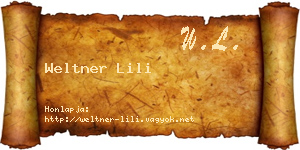 Weltner Lili névjegykártya